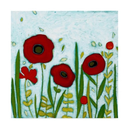 June Erica Vess 'Precious Poppies I' Canvas Art,35x35